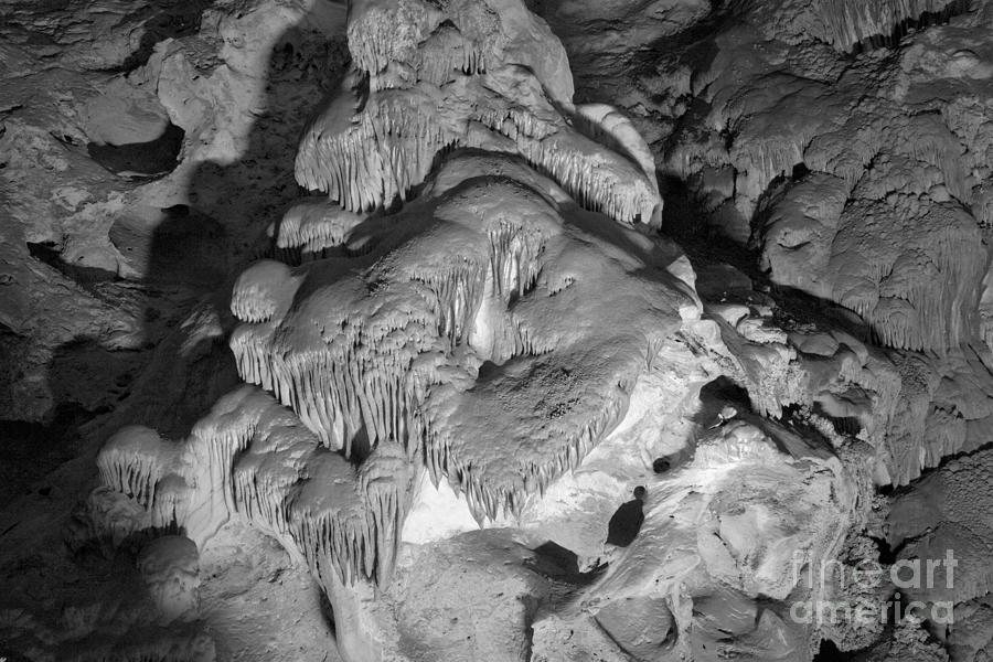 Carlsbad Caverns Wall Decorations Black And White Photograph by Adam Jewell