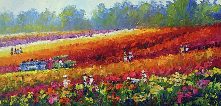 Carlsbad Flower Fields Painting by Terry Chacon