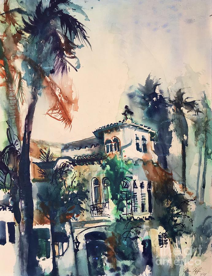 Carlsbad Palm Trees Painting by Glen Neff