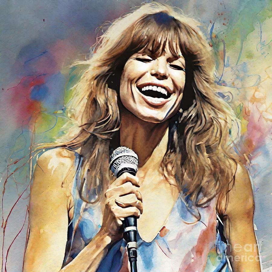 Carly Simon performing Digital Art by Movie World Posters