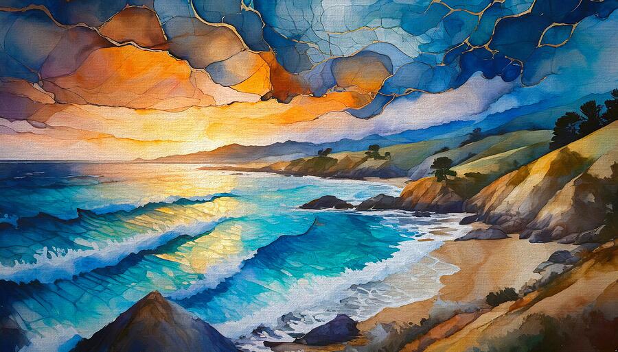 Carmel by the Sea Mixed Media by Susan Rydberg Carmel by the Sea Mixed Media by Susan Rydberg