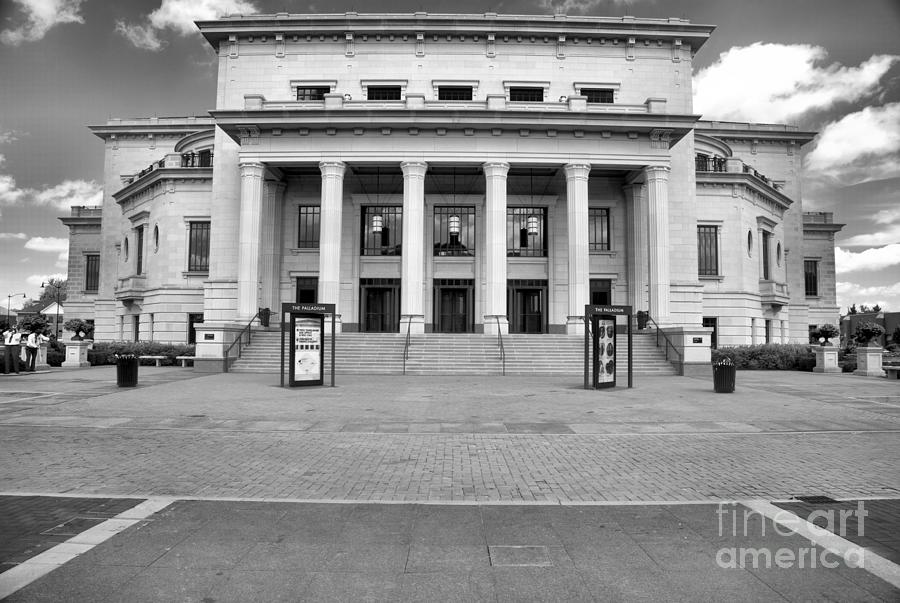 Carmel Indiana Palladium Theater Black And White Photograph by Adam Jewell
