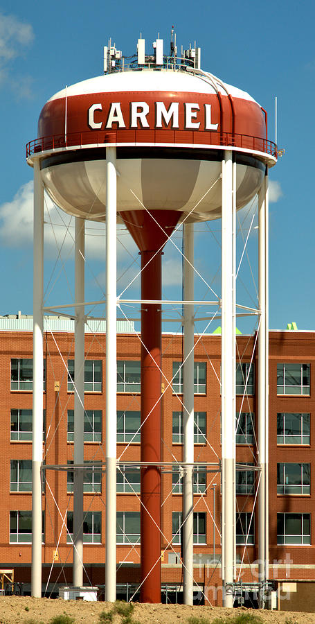 Carmel Indiana Water Tower Photograph by Adam Jewell