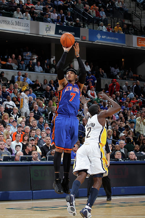 Carmelo Anthony and Darren Collison Photograph by Joe Robbins