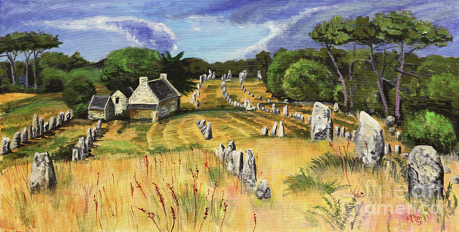 Carnac stones - Alignments of Carnac Painting by Michal Boubin