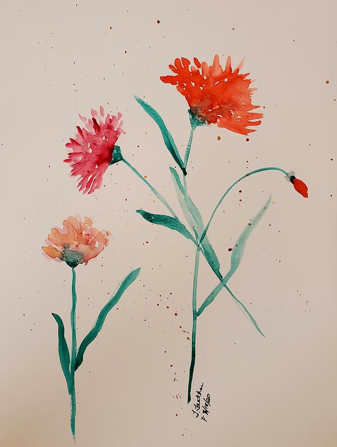 Flower Painting - Carnations for Megan by Terry Feather