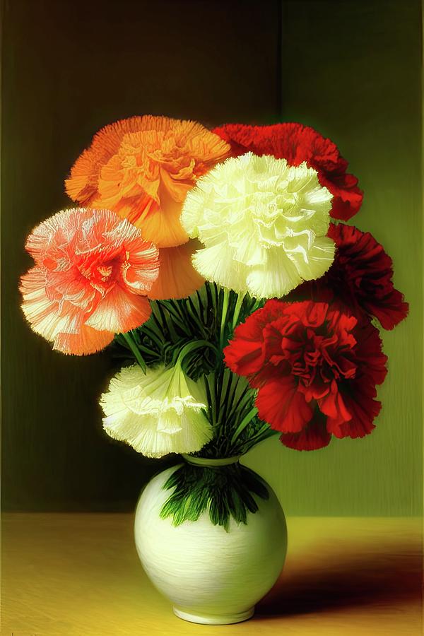 Carnations Digital Art by Sterling and Thorn Carnations Digital Art by Sterling and Thorn