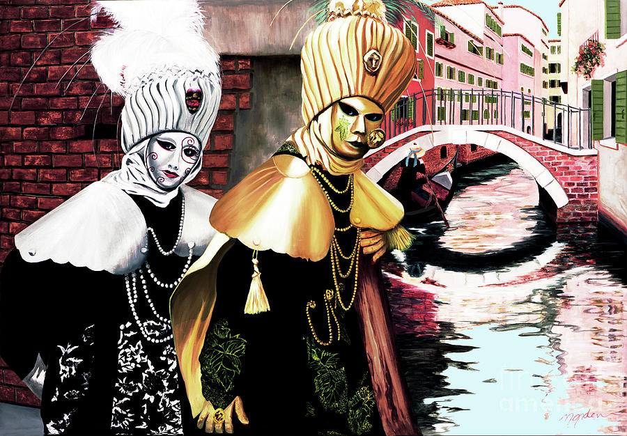 Carnevale di Venezia -Prints of Oil Painting Painting by Mary Grden