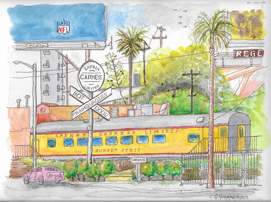 Carneys Hamburger In Sunset Blvd.,west Hollywood, California Painting