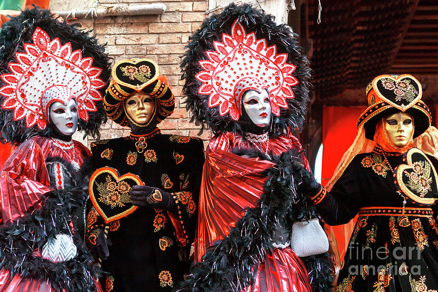 Carnival Costumes in Venice Italy Photograph by John Rizzuto