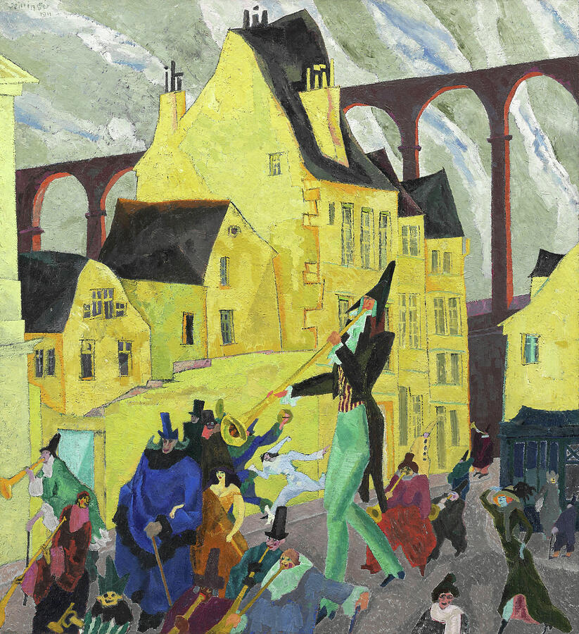 Carnival in Arcueil by Lyonel Feininger Painting by Lyonel Feininger