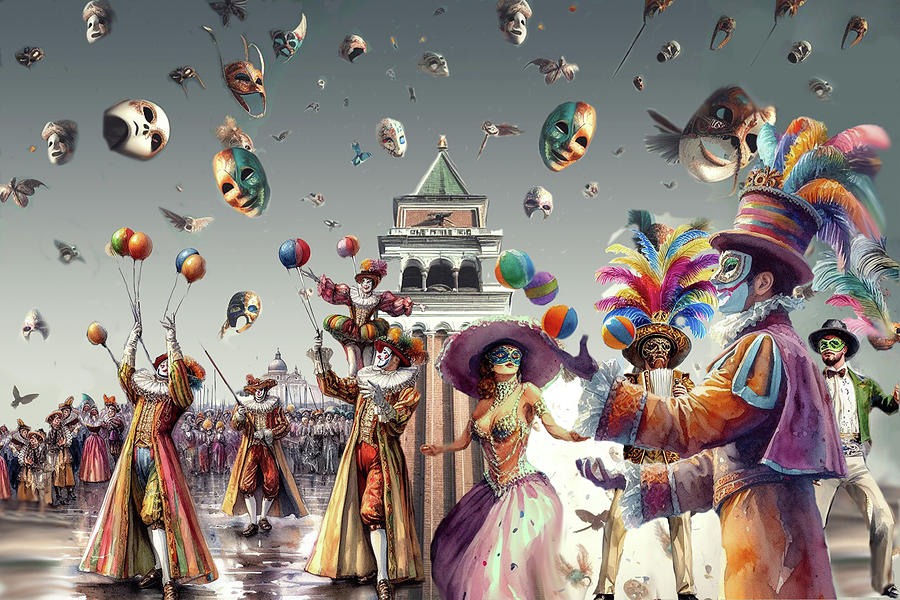 Carnival in Venice Digital Art by Lisa Yount
