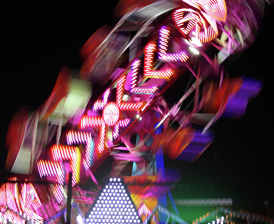  Carnival Light Abstract 080722 Photograph by Mary Bedy