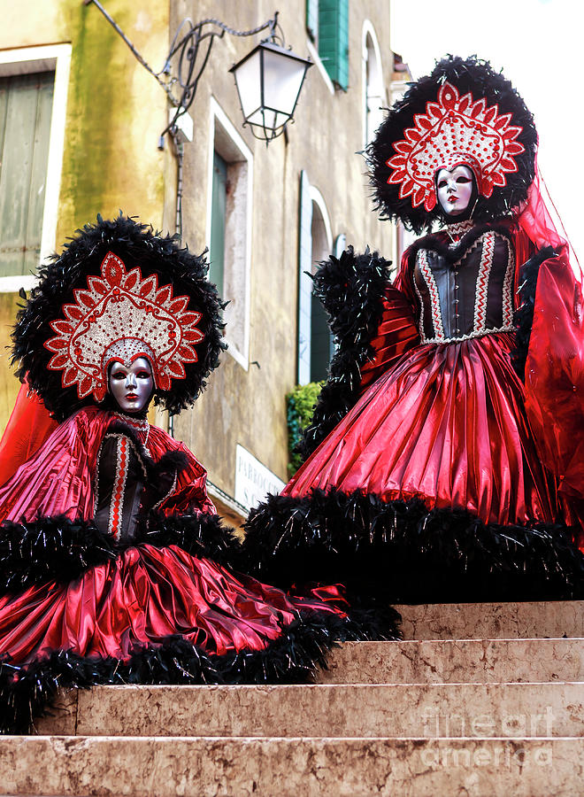 Carnival Sisters in Venice Italy Photograph by John Rizzuto