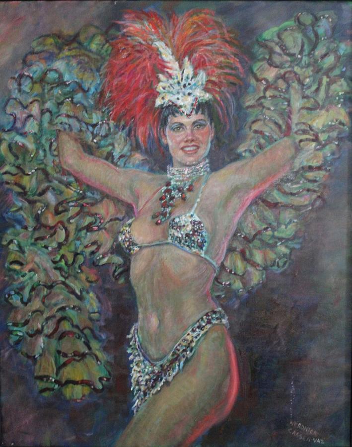 Carnival Woman Painting by Veronica Cassell vaz