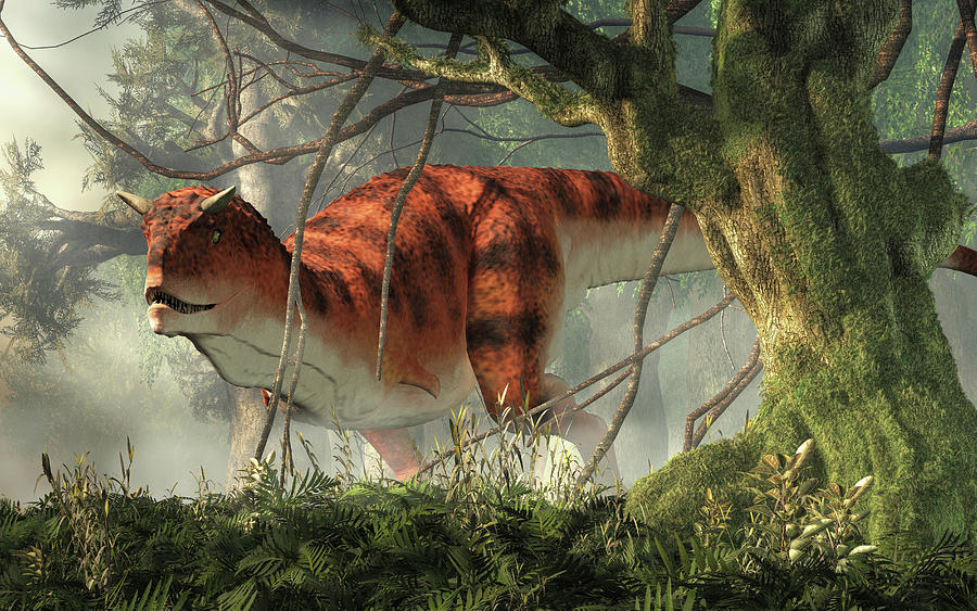Carnotaurus in a Jungle Digital Art by Daniel Eskridge
