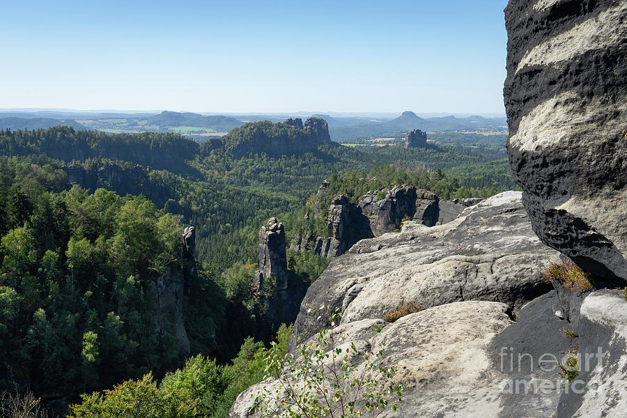 Carolafelsen viewpoint, Elbe Sandstone Mountains Photograph by Adriana Mueller