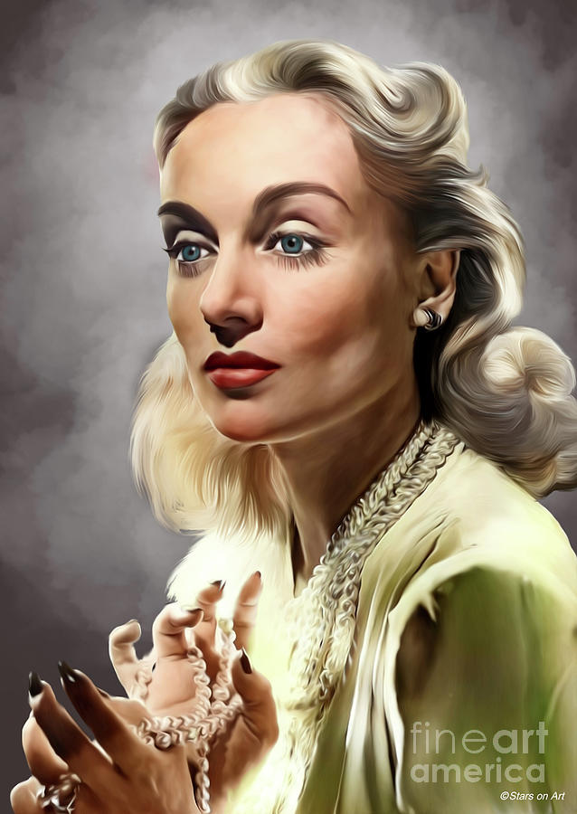 Carole Lombard illustration -b Painting by Movie World Posters