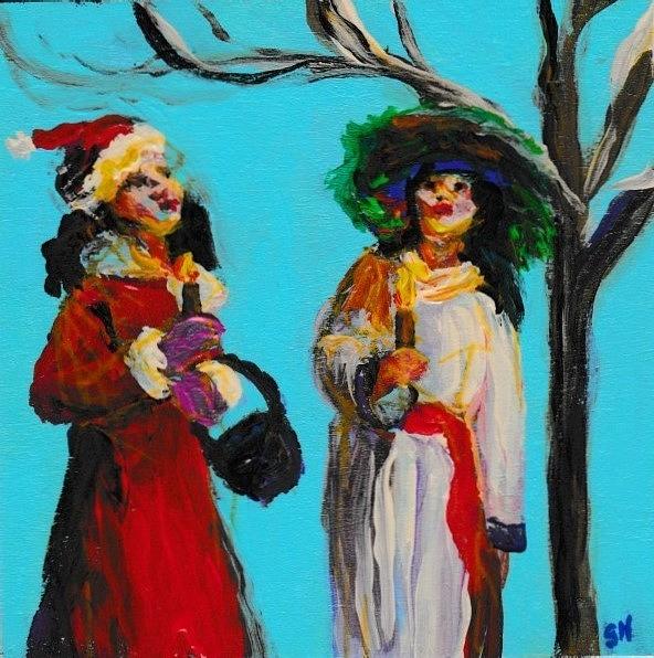 Carolers Painting by Susan Hensel