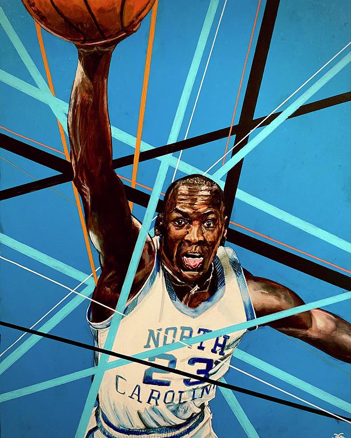Carolina Michael Jordan Painting by Joel Tesch