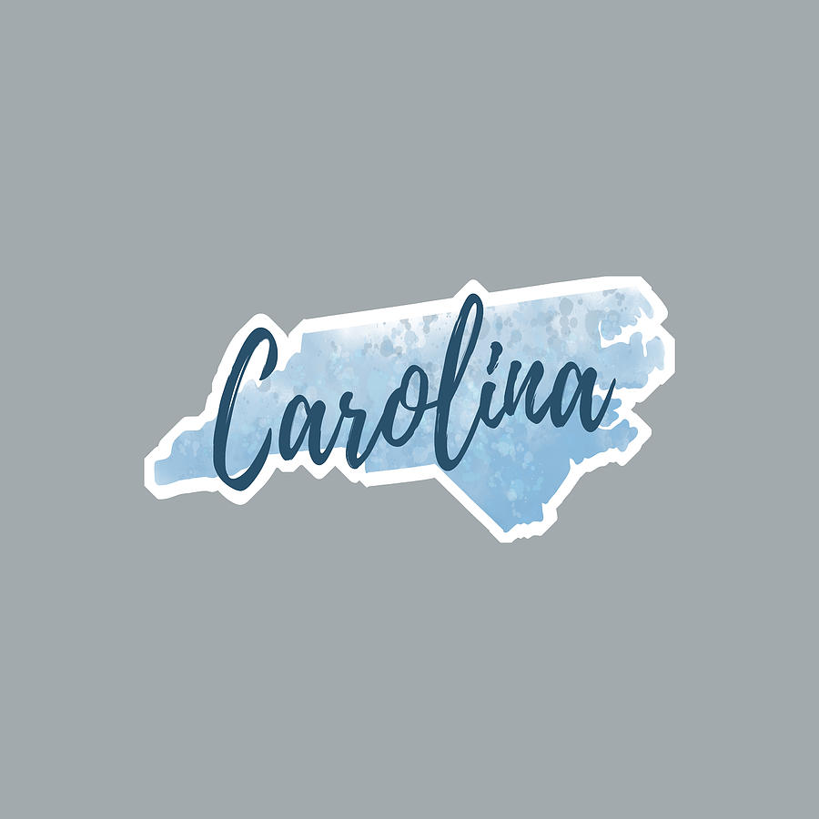 Carolina Watercolor Cursive Print Digital Art by Aaron Geraud