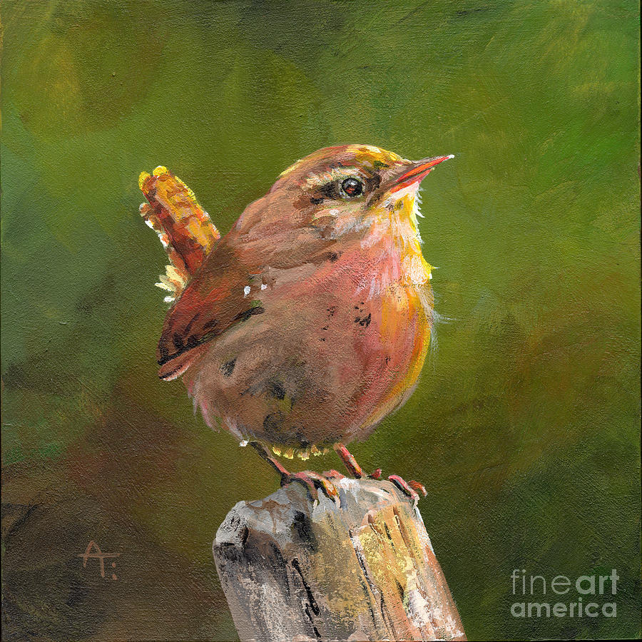 Carolina Wren - painting Painting by Annie Troe