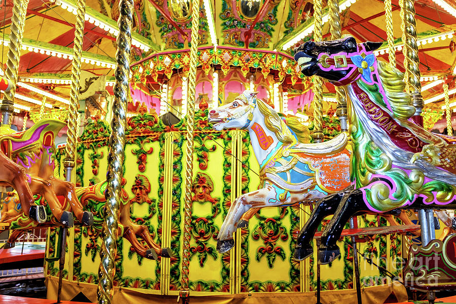 Carousel Colors at the Galway Christmas Market Photograph by John Rizzuto