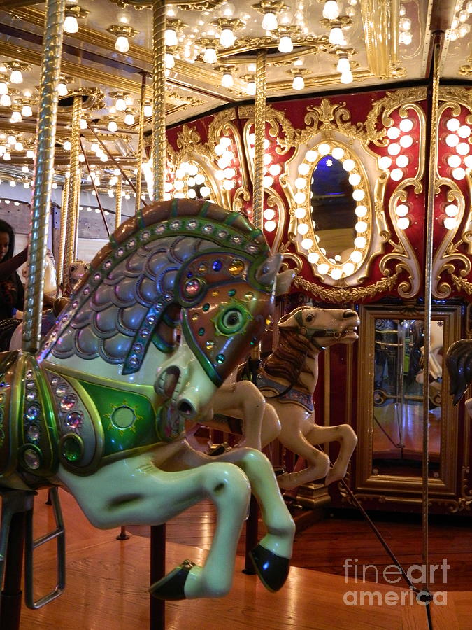 Carousel Lights and Horses Photograph by Tina M Powell - Fine Art America