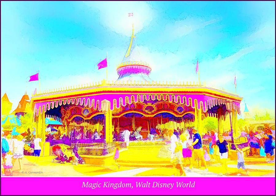 Carousel, Magic Kingdom Digital Art by A Macarthur Gurmankin