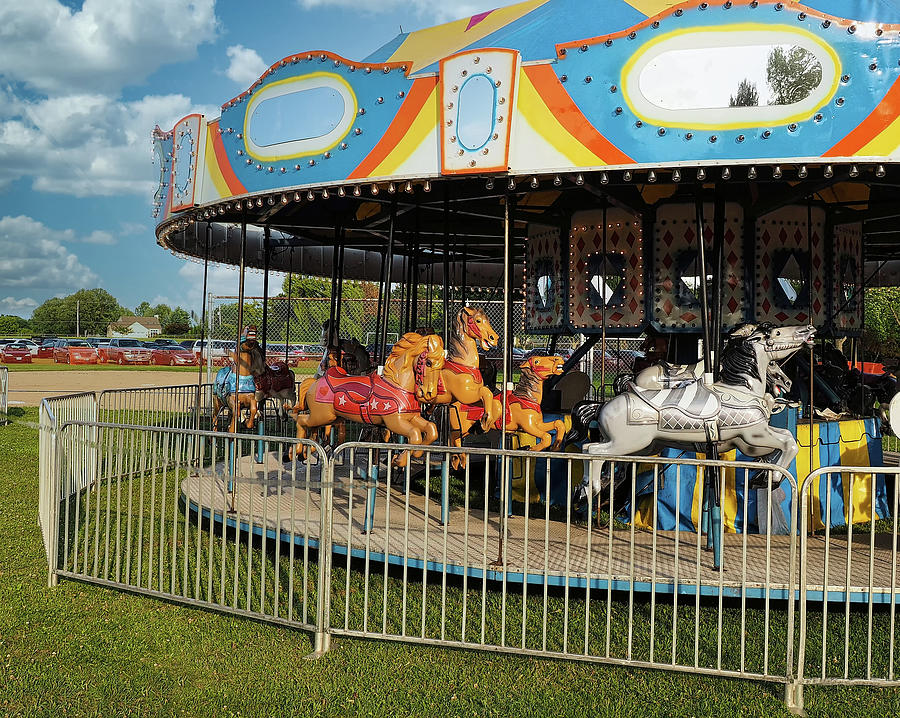Horse Photograph - Carousel or Merry-go-round by Scott Olsen