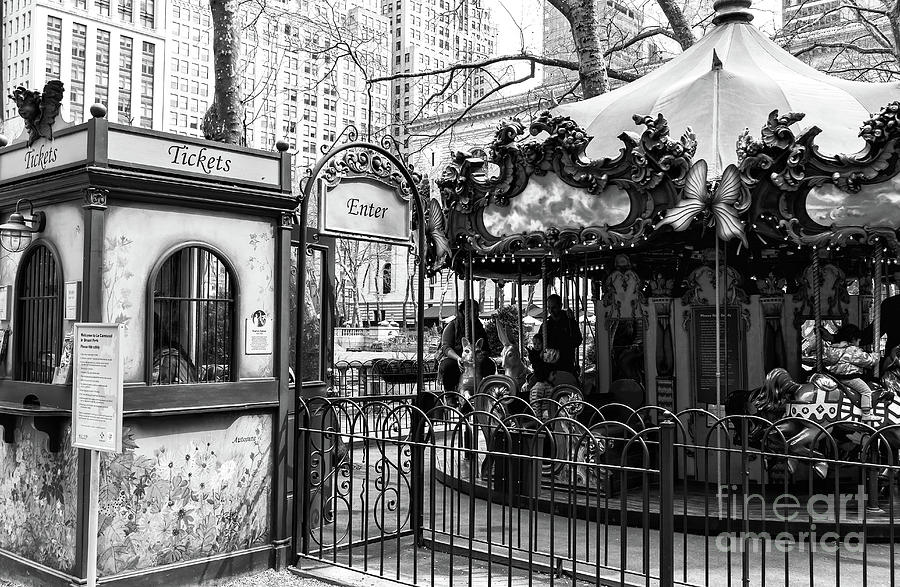 Carousel Tickets at Bryant Park in New York City Photograph by John Rizzuto