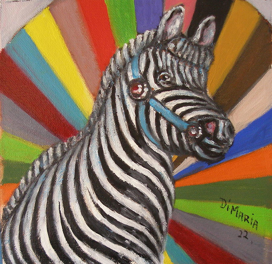 Carousel Zebra Painting by Donelli  DiMaria