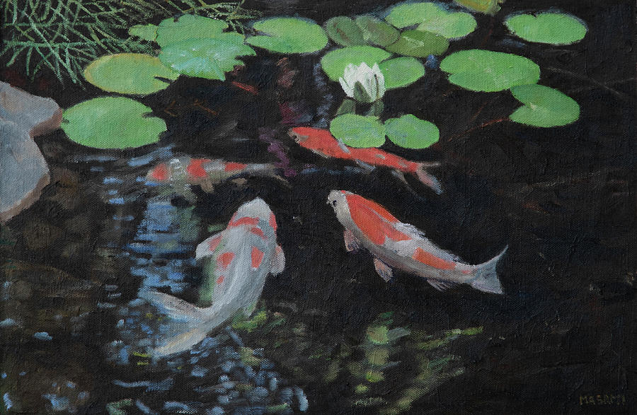 Carp Pond Painting by Masami IIDA