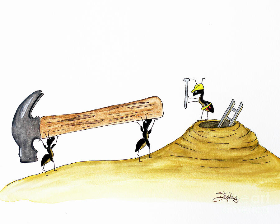 Carpenter Ants Painting by Shirley Dutchkowski