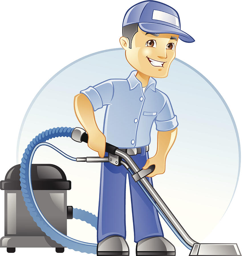 Carpet Cleaning Professional with Vacuum Drawing by Seanjames