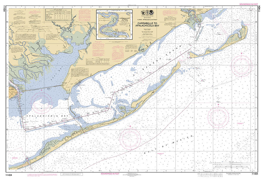 Carrabelle to Apalachicola Bay, NOAA Chart 11404 Digital Art by ...