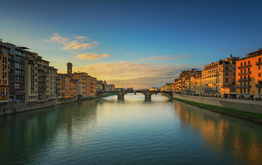 Carraia Bridge on Arno river. Florence, Italy Photograph by Stefano Orazzini