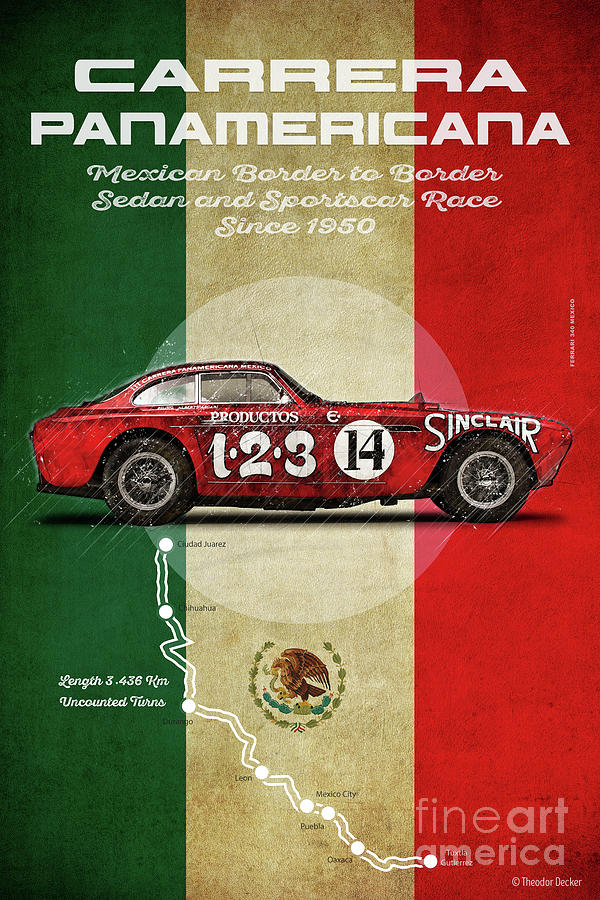 Indianapolis Mixed Media - Carrera Panamericana Vintage by Theodor Decker