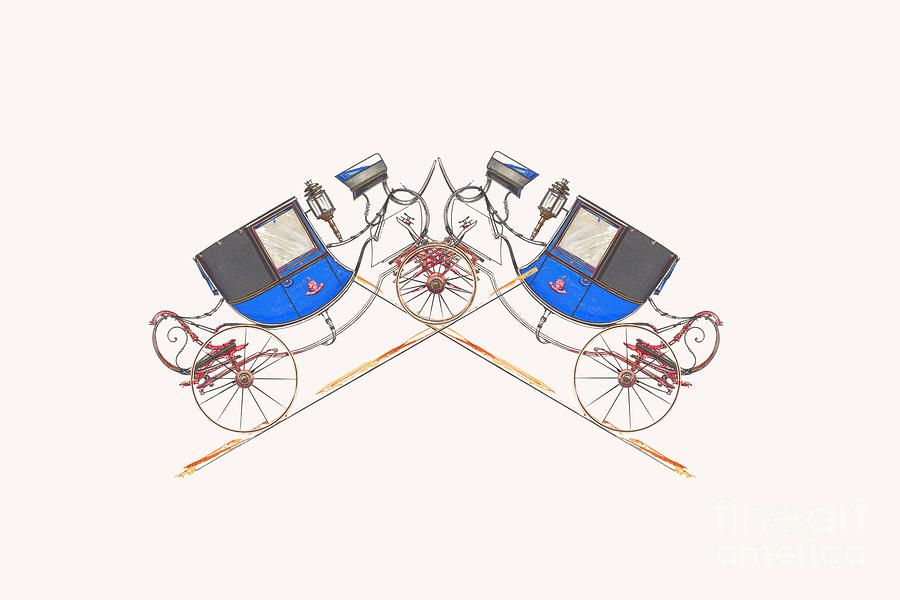 Carriage 1872 Blue Digital Art by Manos Chronakis