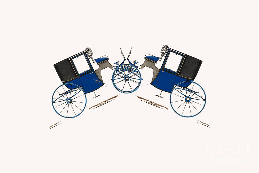 Carriage 1876 Blue Digital Art by Manos Chronakis