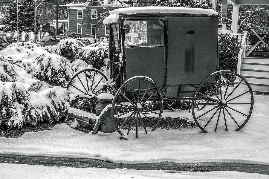 Carriage in the Snow Photograph by James C Richardson