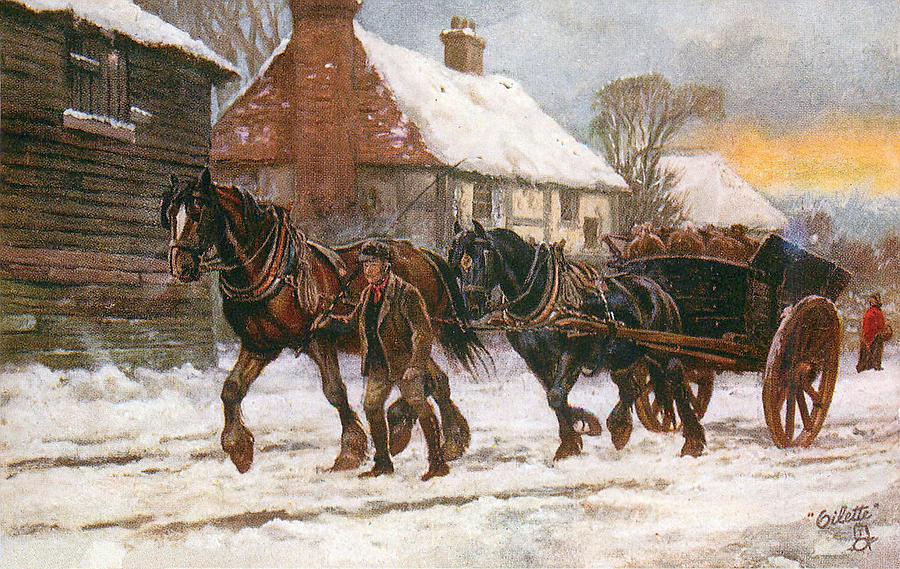 Winter Digital Art - Carriage in the Snow by Long Shot