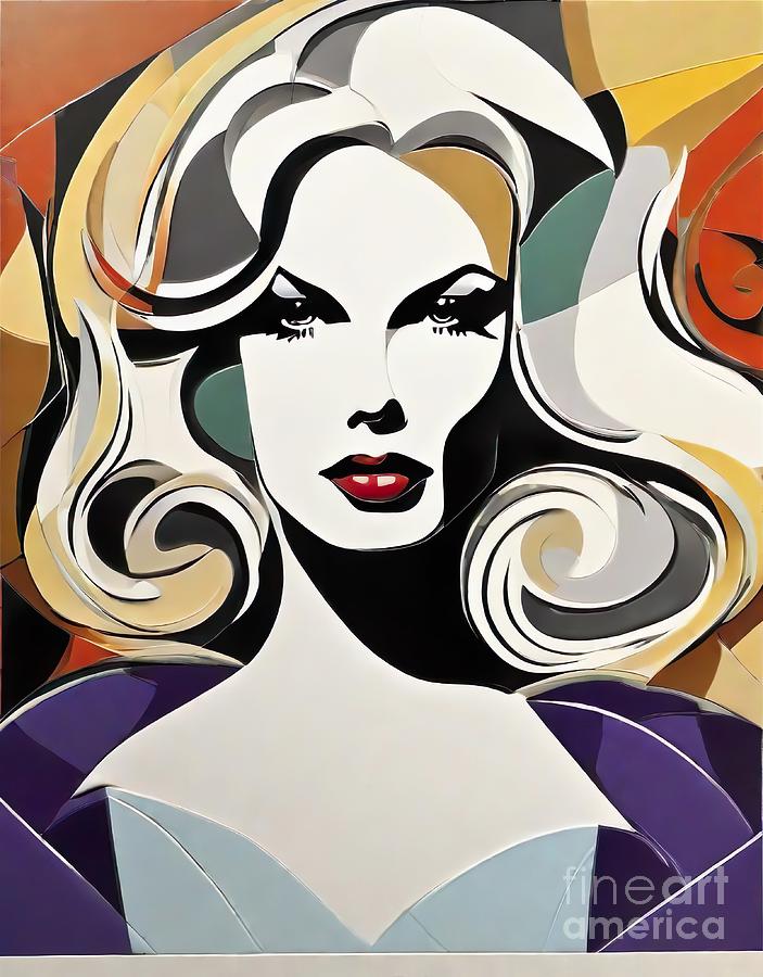 Carroll Baker abstract Digital Art by Movie World Posters