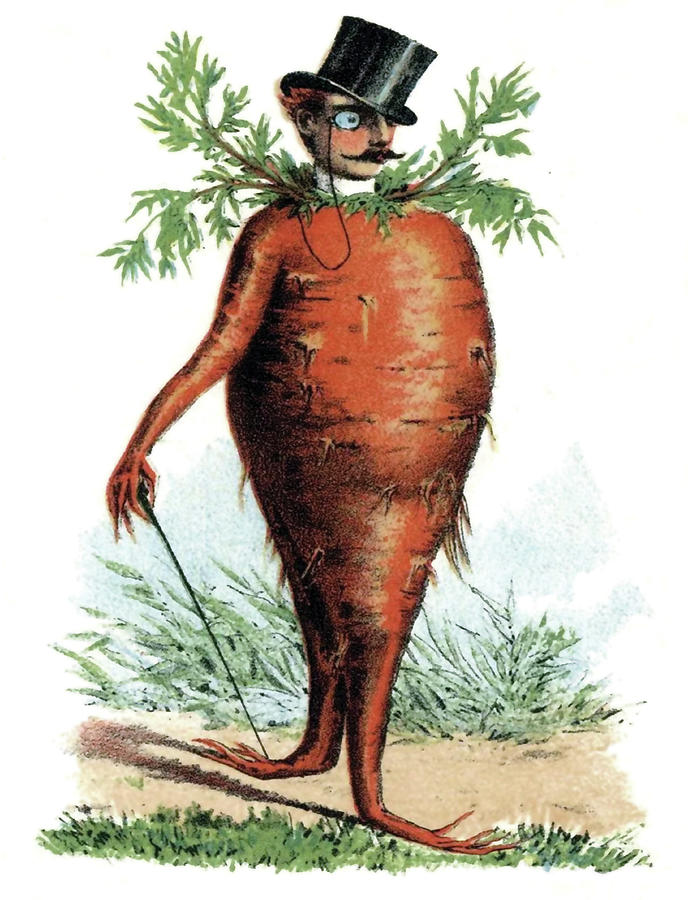 Carrot Gentleman on a Stroll Digital Art by Long Shot