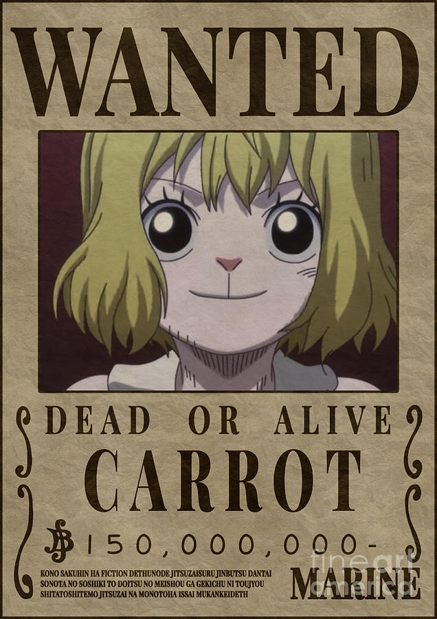 Carrot One Piece Wanted Bounty Poster Digital Art by Anime One Piece ...