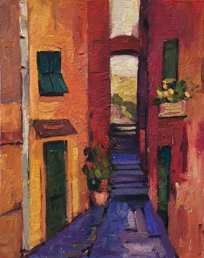 Vernazza Painting - Carrugi in Vernazza V by R W Goetting