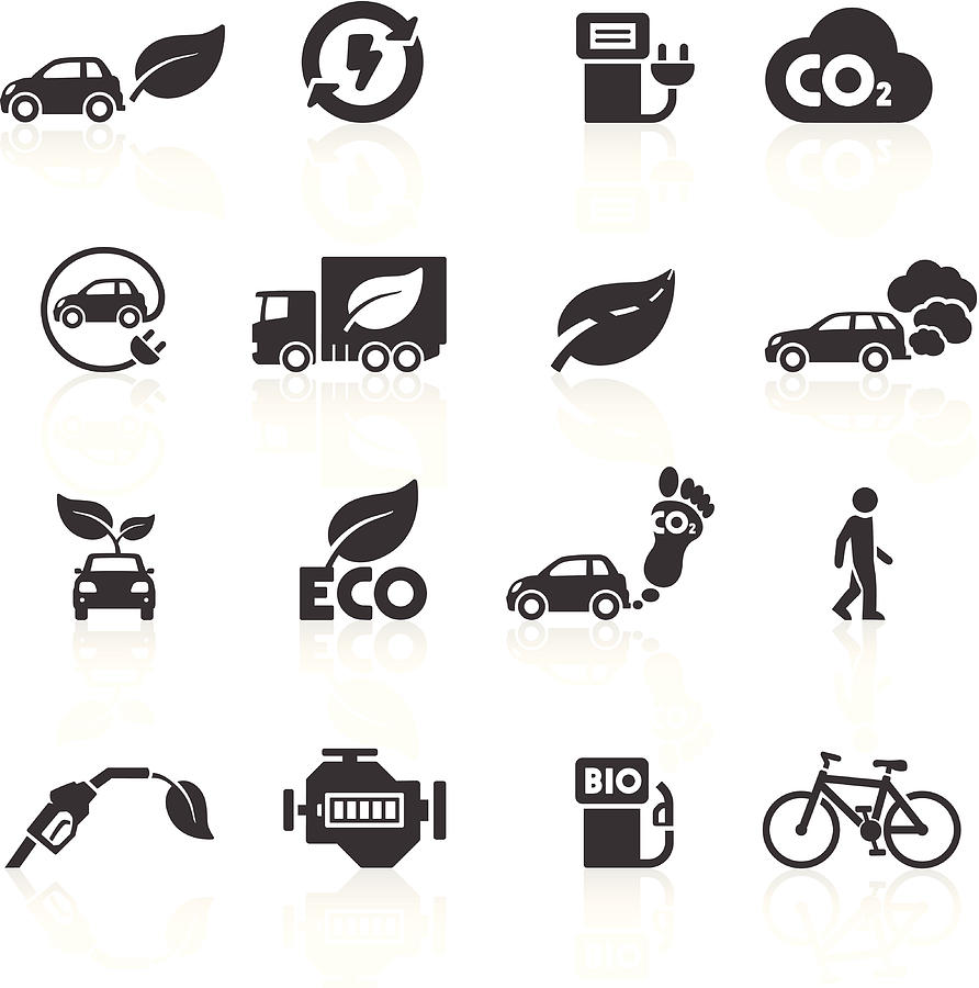 Cars and the Environment Icons Drawing by youngID