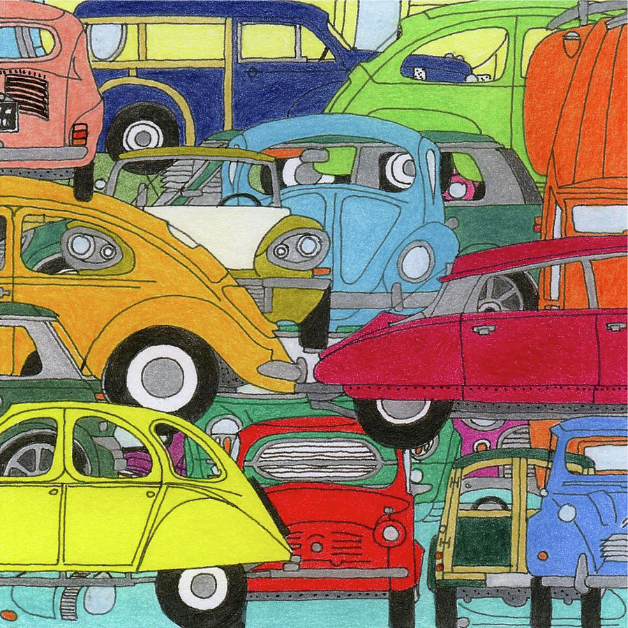 Cars Drawing by Chris Kelly - Fine Art America