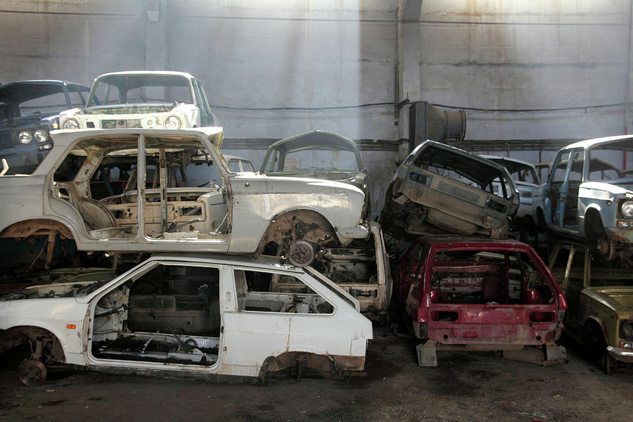 Cars Is Returned For Recycling As Scrap Metal Photograph by Mikhail Kokhanchikov
