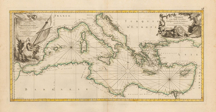 Carte De La Mer M Diterran E Appuy E Sur Les Observations Astronomiques ...